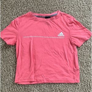 Pink adidas lightweight workout crop top.